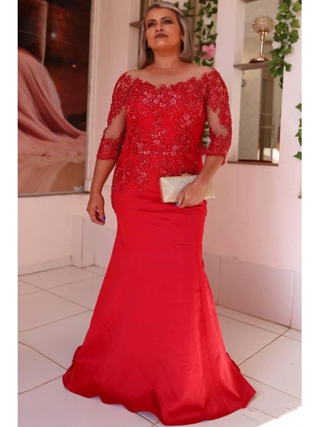 Mermaid Beaded Lace Long Red Mother of the Bride Dresses 99702026 Mermaid Beaded Lace Long Red Mother of the Bride Dresses 99702026