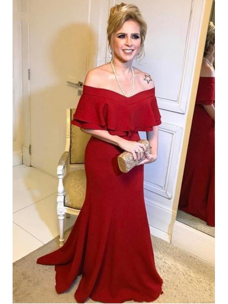Long Red Mermaid Mother of the Bride Dresses 99702030