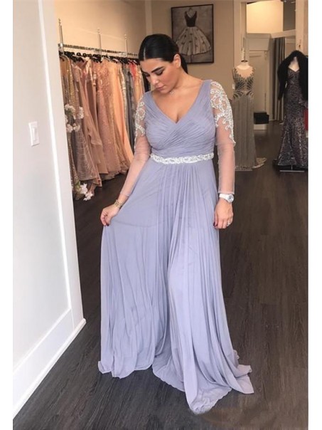 A-Line Lace Long Sleeves Mother of the Bride Dresses 99702032