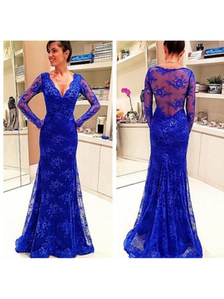 Mermaid Long Sleeves Lace V-Neck Mother of the Bride Dresses 99702046 Mermaid Long Sleeves Lace V-Neck Mother of the Bride Dresses 99702046