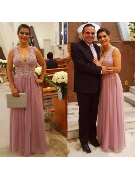 A-Line V-Neck Lace Mother of the Bride Dresses 99702059