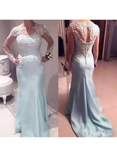 Long Sleeves Lace Mermaid Mother of the Bride Dresses 99702064