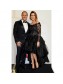 High Low Beaded Lace Black Mother of the Bride Dresses 99702065