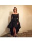 High Low Beaded Lace Black Mother of the Bride Dresses 99702065