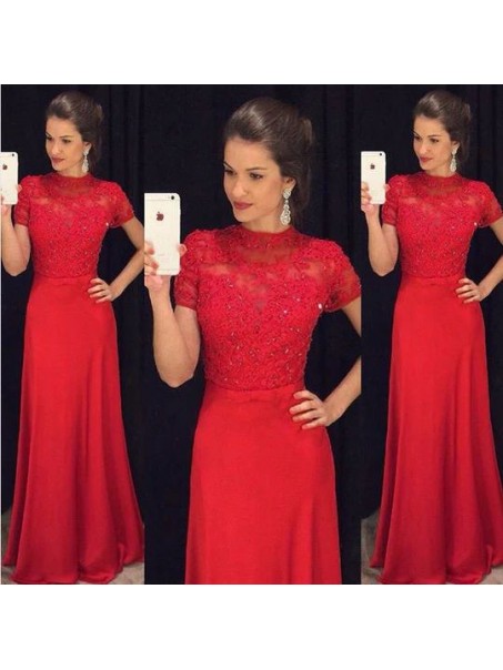 Long Red Beaded Lace Mother of the Bride Dresses 99702072