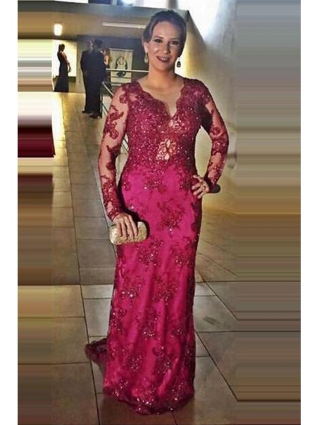 Long Sleeves Beaded Lace Mother of the Bride Dresses 99702073