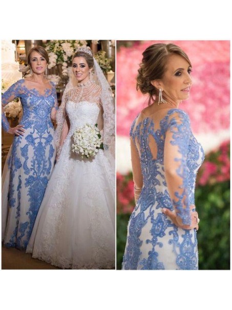 Long Sleeves Beaded Lace Mother of the Bride Dresses 99702088