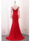 Long Sleeves Lace Mermaid Red Mother of the Bride Dresses 99702089