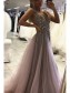 Sexy Side Split Prom Dresses Sleeveless Tulle Evening Long Party Dresses 99901026