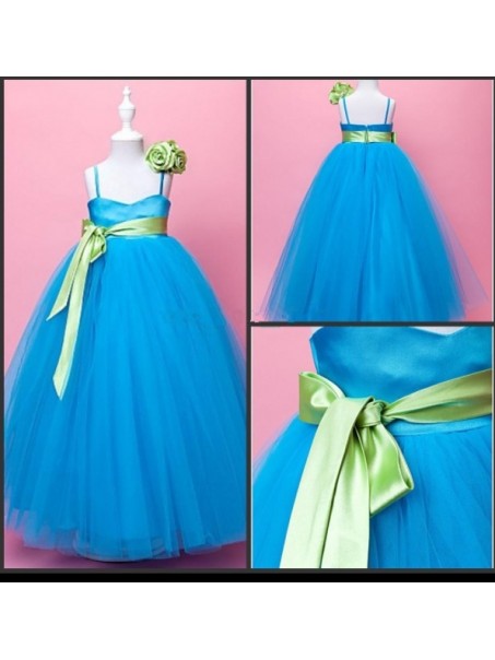 Spaghetti Straps Tulle Flower Girl Dress 99902002
